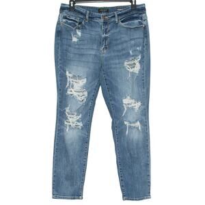 Judy Blue Jeans Boyfriend Y2K Grunge Streetwear Casual Boho Edgy Distressed 16W